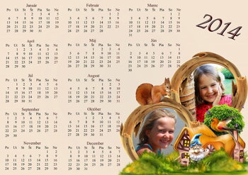 ročný kalendár s fotografiou