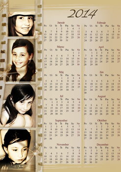 ročný kalendár s fotografiou